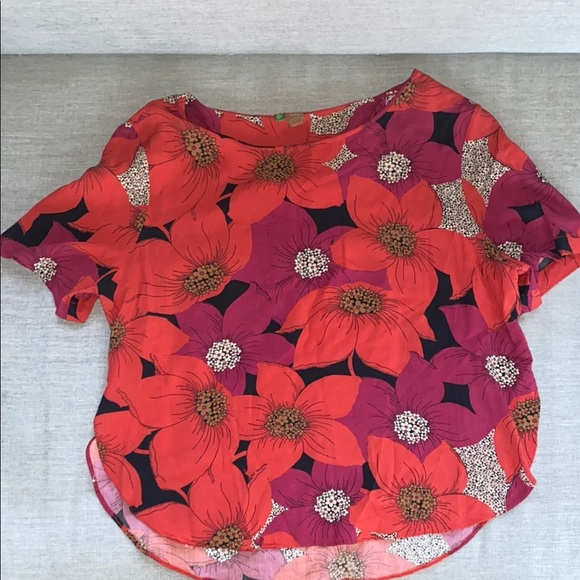 Floral Red and Pink Women's Top - Picture 3 of 5